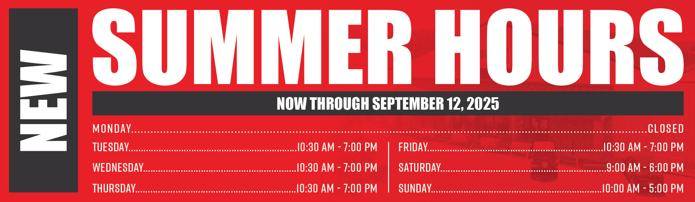 Vance Summer Hours